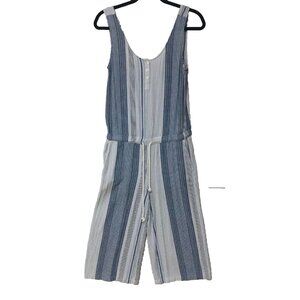 Anthropologie Cloth & Stone Striped Wide Leg Crop Jumpsuit Romper Women's S Pkts
